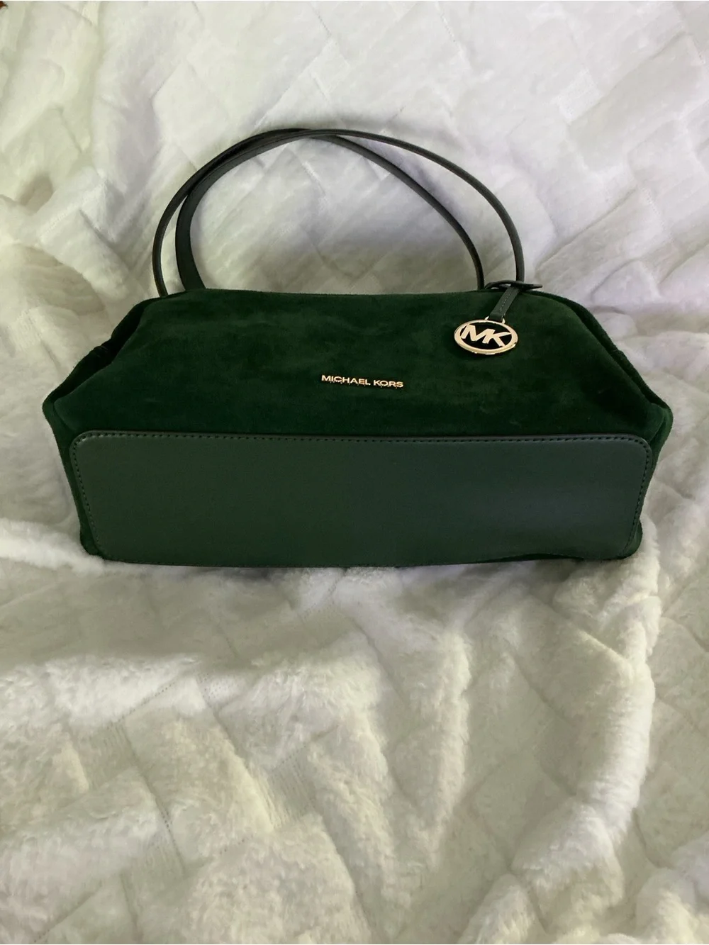 Michael Kors Cecily Medium Suede Shoulder Bag - Moss